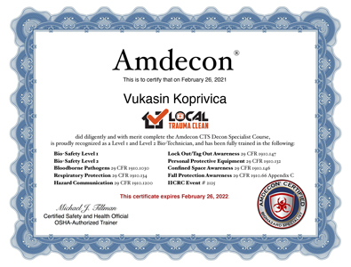 Amdecon certification